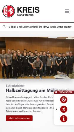Vorschau der mobilen Webseite www.srunnahamm.de, FLVW-Schiedsrichter Kreis 32 Unna-Hamm