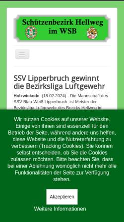Vorschau der mobilen Webseite www.bezirk-hellweg.de, Westfälischer Schützenbund e.V., Bezirk-Hellweg (5000)