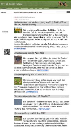 Vorschau der mobilen Webseite www.kft-og-kamen-hellweg.de, Klub für Terrier OG Kamen Hellweg e.V.