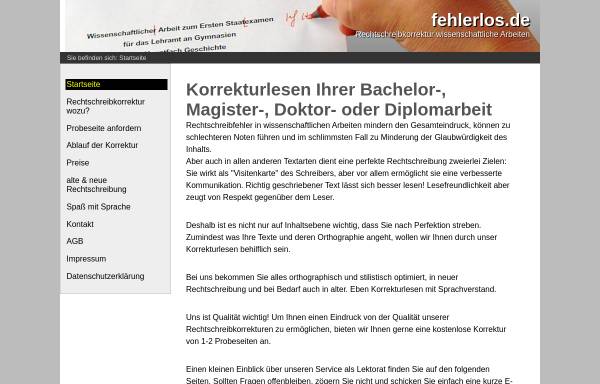 Vorschau von www.fehlerlos.de, Fehlerlos.de Christine Geier