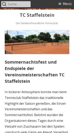 Vorschau der mobilen Webseite www.tc-staffelstein.de, Tennisclub Staffelstein e.V.