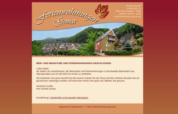 Vorschau von www.ferienhaus-gemar.de, Gästehaus Gemar