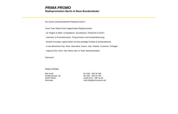 Vorschau von www.prima-promo.de, Prima Promo, 10115 Berlin