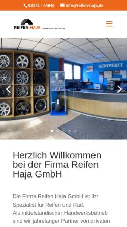 Vorschau der mobilen Webseite www.reifen-haja.de, Ihr Spezialist für Reifen und Rad
