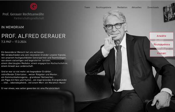 Vorschau von www.gerauer.de, Prof. Gerauer Rechtsanwälte