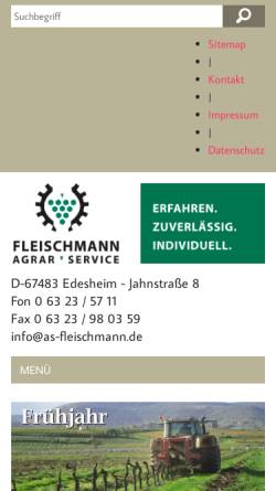 Vorschau der mobilen Webseite www.agrar-service-fleischmann.de, Agrar-Service Fleischmann