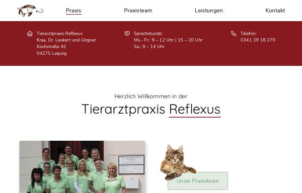 Vorschau von www.reflexus.de, Reflexus Tierärztliche Gemeinschaftspraxis Stephan Kraa und Dr. Wolf Leukert