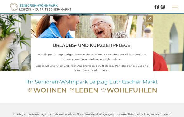 Vorschau von www.senioren-wohnpark-eutritzscher-markt.de, Senioren-Wohnpark Eutritzscher Markt GmbH
