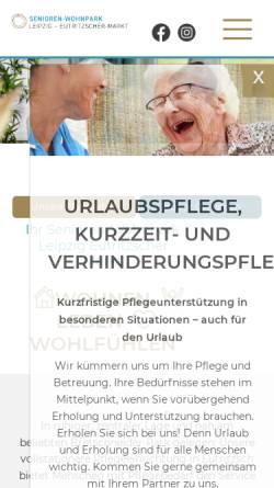 Vorschau der mobilen Webseite www.senioren-wohnpark-eutritzscher-markt.de, Senioren-Wohnpark Eutritzscher Markt GmbH