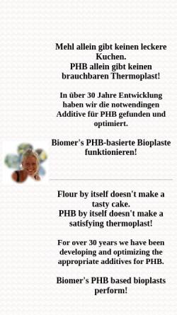 Vorschau der mobilen Webseite www.biomer.de, Biomer Biopolyesters