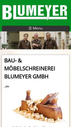 Vorschau der mobilen Webseite www.blumeyer.de, Schreinerei Blumeyer