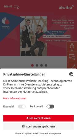 Vorschau der mobilen Webseite alwitra.de, Alwitra GmbH & Co.