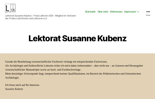Vorschau von www.lektorat-kubenz.de, Lektorat Susanne Kubenz