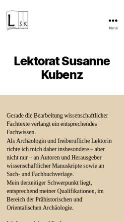 Vorschau der mobilen Webseite www.lektorat-kubenz.de, Lektorat Susanne Kubenz