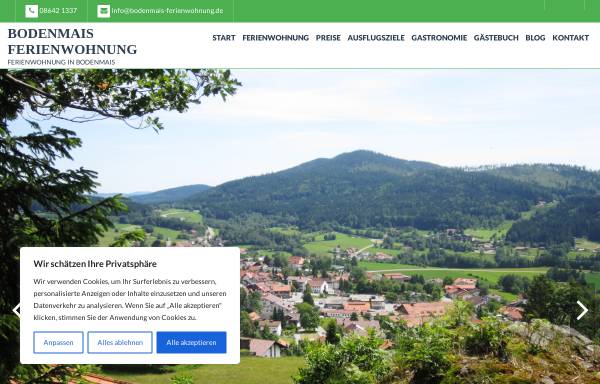 Vorschau von www.bodenmais-ferienwohnung.de, Ferienwohnung Berghaus Edelstein