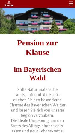 Vorschau der mobilen Webseite www.pension-klause.de, Hotel Pension Zur Klause