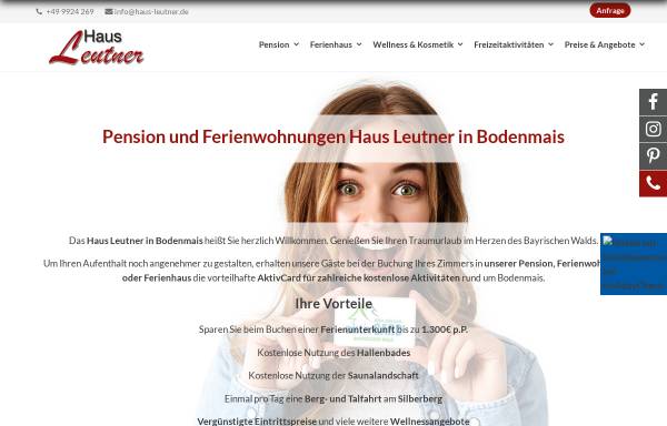 Vorschau von www.haus-leutner.de, Pension Haus Leutner