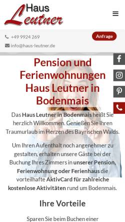 Vorschau der mobilen Webseite www.haus-leutner.de, Pension Haus Leutner