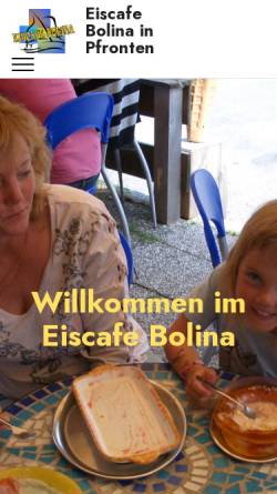 Vorschau der mobilen Webseite www.eiscafe-bolina.de, Eiscafe Bolina