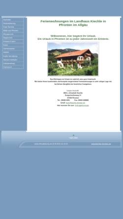 Vorschau der mobilen Webseite www.kiechle-pfronten.de, Ferienwohnungen Kiechle