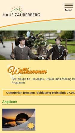 Vorschau der mobilen Webseite www.haus-zauberberg.de, Hotel Zauberberg