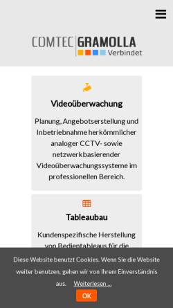 Vorschau der mobilen Webseite www.gramolla.de, Comtec Gramolla Handelsgesellschaft mbH