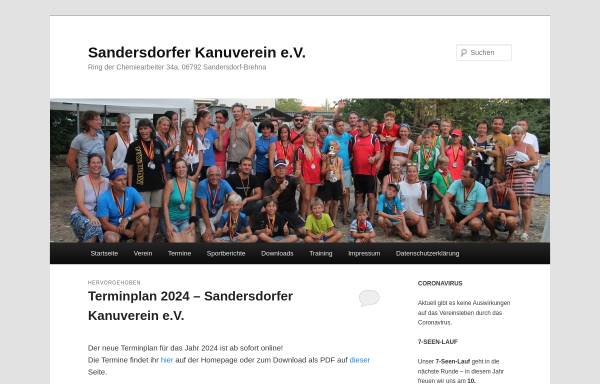 Vorschau von www.kanu-sandersdorf.de, Sandersdorfer Kanuverein e.V.