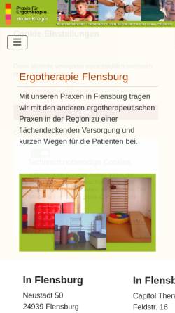 Vorschau der mobilen Webseite www.ergotherapieflensburg.de, Praxis für Ergotherapie