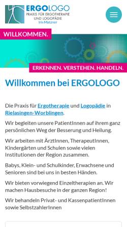 Vorschau der mobilen Webseite www.ergologo.com, Ergotherapie und Logopädie in der Bodenseeregion