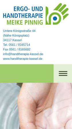 Vorschau der mobilen Webseite www.handtherapie-kassel.de, Praxis für Ergotherapie Katarzyna Aldona Sochacki