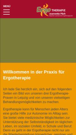 Vorschau der mobilen Webseite www.ergotherapiepraxis-paech.de, Ergotherapie - Jeannette Päch