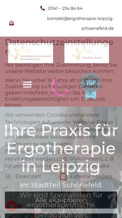 Vorschau der mobilen Webseite www.ergotherapie-leipzig-schoenefeld.de, Praxis für Ergotherapie St. Böning & J. Weisert