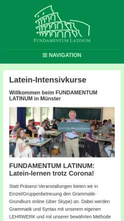 Vorschau der mobilen Webseite www.fundamentum-latinum.de, Fundamentum Latinum