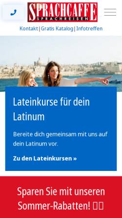 Vorschau der mobilen Webseite www.sprachcaffe.de, Sprachcaffe: Latinum