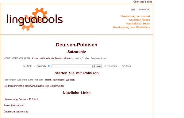 Vorschau von www.linguatools.de, linguatools Wörterbuch Deutsch-Polnisch/Polnisch-Deutsch