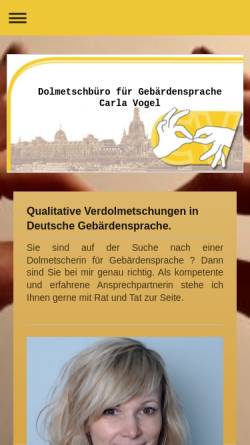 Vorschau der mobilen Webseite www.carla-vogel.eu, Dolmetschbüro für Gebärdensprache Carla Vogel