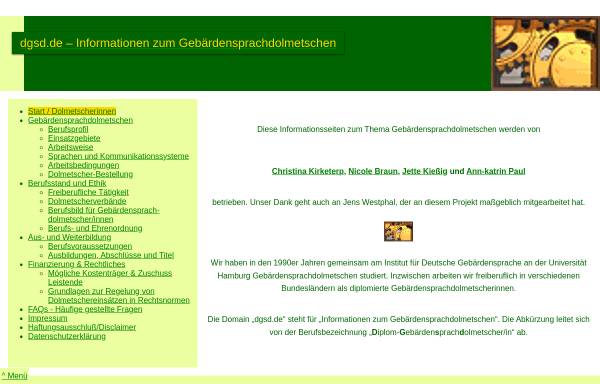 Vorschau von www.dgsd.de, Informationen zum Gebärdensprachdolmetschen