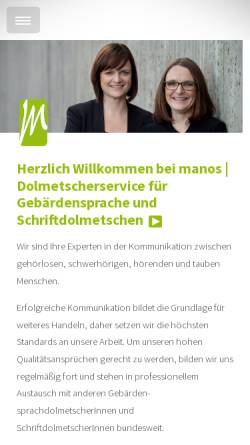Vorschau der mobilen Webseite www.manos-dolmetscher.de, Manos GbR
