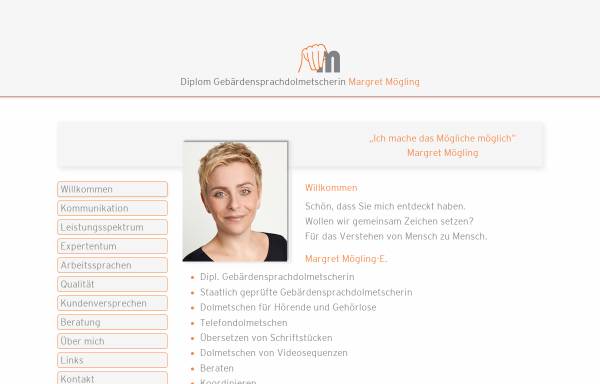 Vorschau von www.gs-dolmetschen.de, Margret Mögling - Gebärdensprachdolmetscherin