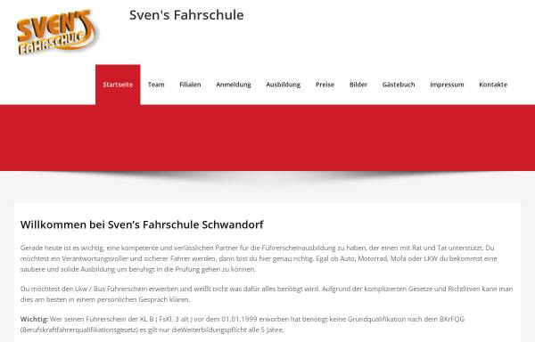 Vorschau von svens-fahrschule-schwandorf.de, Fahrschule Sven Woydig GmbH