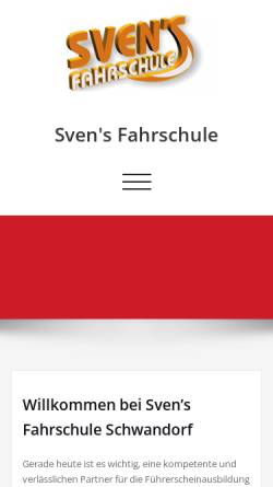 Vorschau der mobilen Webseite svens-fahrschule-schwandorf.de, Fahrschule Sven Woydig GmbH