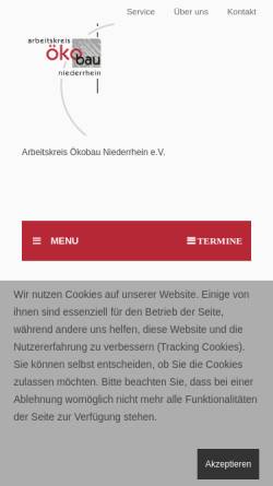 Vorschau der mobilen Webseite www.oekobau-niederrhein.de, Arbeitskreis Ökobau Niederrhein e.V.