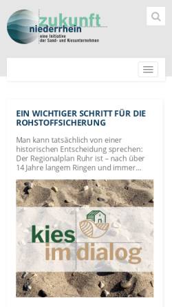Vorschau der mobilen Webseite www.zukunft-niederrhein.de, Initiativkreis Zukunft Niederrhein