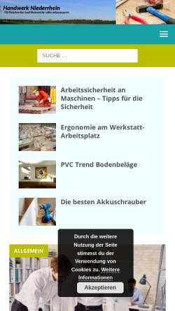 Vorschau der mobilen Webseite www.handwerk-niederrhein.de, Kreishandwerkerschaft Niederrhein Krefeld-Viersen-Neuss