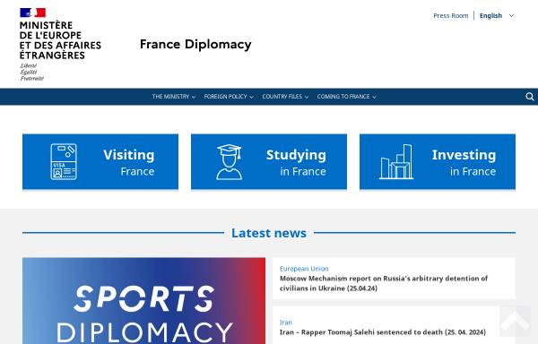 Vorschau von www.diplomatie.gouv.fr, France-Diplomatie.fr