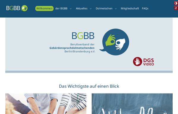 Vorschau von www.bgbb.de, Berufsverband der Gebärdensprachdolmetscher/innen Berlin/Brandenburg (BGBB) e.V.