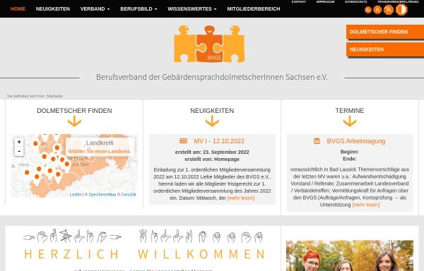 Vorschau von www.bvg-sachsen.de, Berufsverband der Gebärdensprachdolmetscher/innen Sachsen e. V. (BVGS)