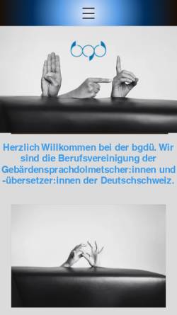 Vorschau der mobilen Webseite www.bgd.ch, Berufsvereinigung der GebärdensprachdolmetscherInnen der deutschen Schweiz