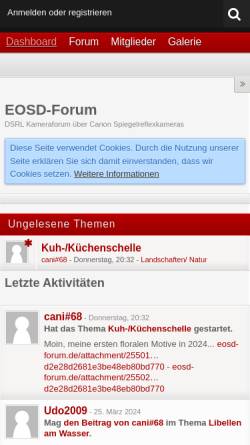 Vorschau der mobilen Webseite www.eosd-forum.de, Canon EOS-D DSLR Forum