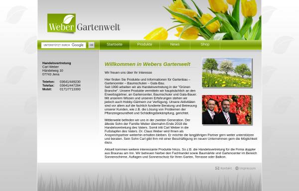 Vorschau von www.weber-gartenwelt.de, Handelsvertretung Dr. Claus Weber